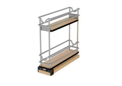 Rev-A-Shelf 3 in. 2-Tier Steel Wire Spice and Storage Pullout Organizer