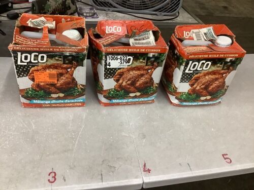 Lot of (3) LOCO 3 Gal. Peanut Oil Blend - Best By 2025