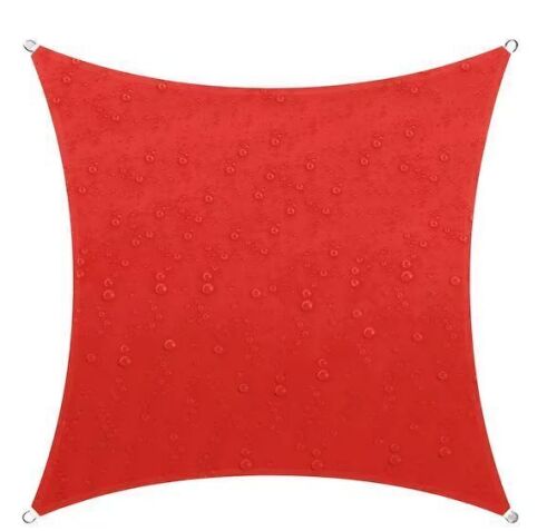 COLOURTREE 14 ft. x 14 ft. 220 GSM Waterproof Red Square Sun Shade Sail Screen Canopy, Outdoor Patio and Pergola Cover