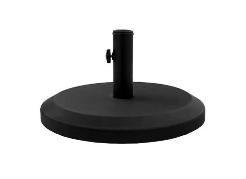 US WEIGHT 22 lbs. Round Concrete Prefilled Heavy Duty Patio Umbrella Base in Black