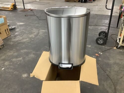 StyleWell 13 gal. Stainless Steel Step-On Trash Can D-Shaped - Dented