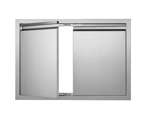 VEVOR Double Outdoor Kitchen Door 30 in. W x 21 in. H with Recessed Handles