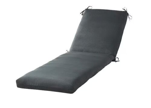 23 in. x 73 in. Outdoor Chaise Lounge Cushion in Carbon