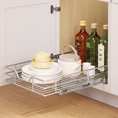 Single Tier Pull Out Cabinet Organizer 14.5W x 21.5D