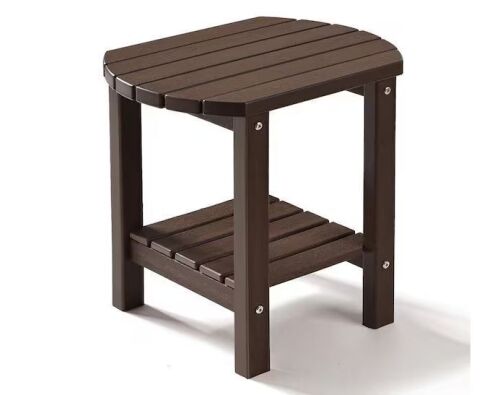 17 in. Brown Oval Patio Outdoor Side Table
