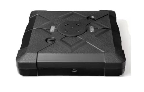 Fillable 350 lbs. Square Heavy-Duty Outdoor Cantilever Umbrella Base Offset Patio Umbrella Base with Wheels in Black