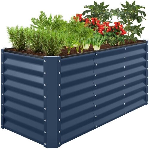 Outdoor Raised Metal Garden Bed for Vegetables, Flowers, Herbs - 4x2x2ft