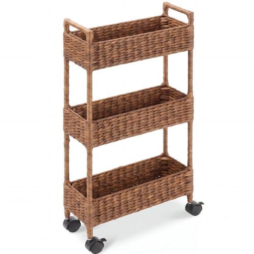 3-Tier Slim Rolling Caddy w/Wheels
