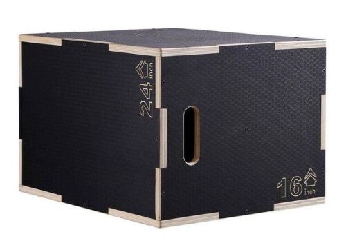 VEVOR 3 in 1 Anti-Slip Wooden Plyometric Jump Box, 24/20/16 in.