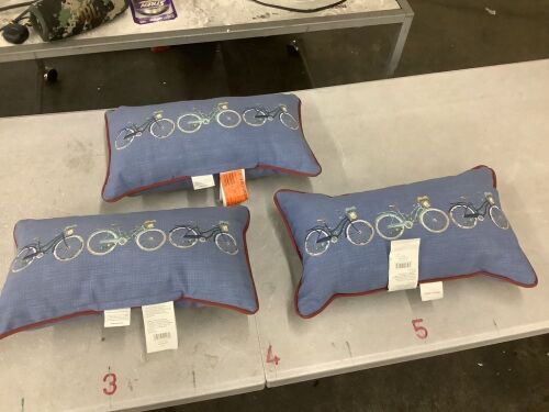 Lot of (3) Hampton Bay 20 in. x 12 in. Outdoor Patio Lumbar Pillow