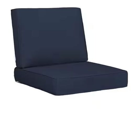 Lot of (3) 23 in. x 24 in. 19 in. x 23 in. 2-Piece Deep Seat Rectangle Outdoor Lounge Chair Cushion/Back Pillow Set in Dark Blue