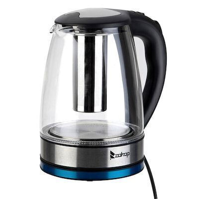 1200-Watt 0.48 Gal Electric Glass Kettle with 7 Color Lights