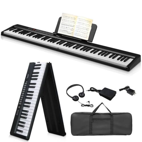 Foldable 88-Key Digital Piano Semi-Weighted Electronic Keyboard