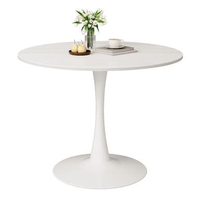 27.6in Modern Round Tulip Pedestal Dining Table for Small Kitchen Breakfast Nooks