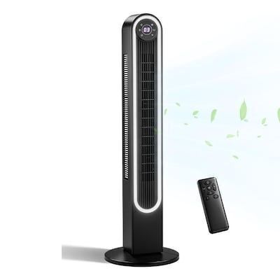 42 inch 3-Speed Portable Tower Fan in Black with Remote Control