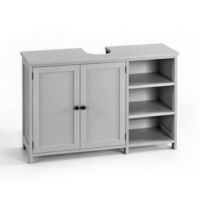 VINGLI 35-in Under Sink Bathroom Vanity Cabinet with 3 Side Shelves and Anti-Tip Kit