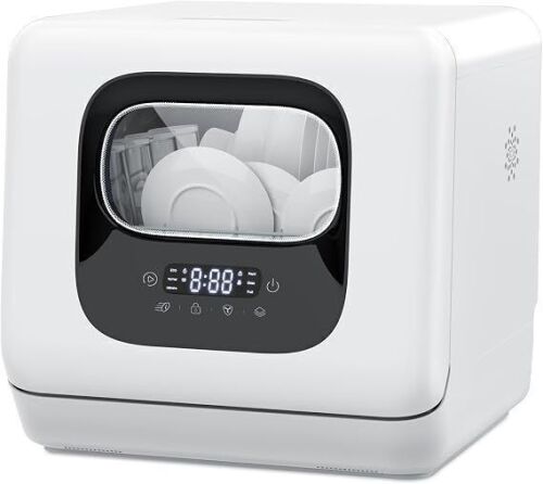 Countertop Dishwasher, 28 Pieces Dishes/Cycle, 6 Washing Programs & Hot Drying