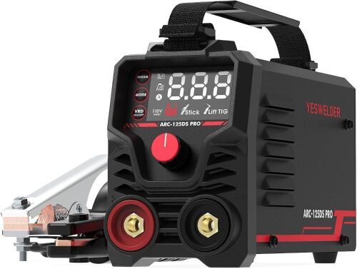 YESWELDER 125Amp Mini Stick Welder IGBT ARC Welding Machine | 110V MMA Welder Portable Large LED Display Hot Start Arc Force Machine