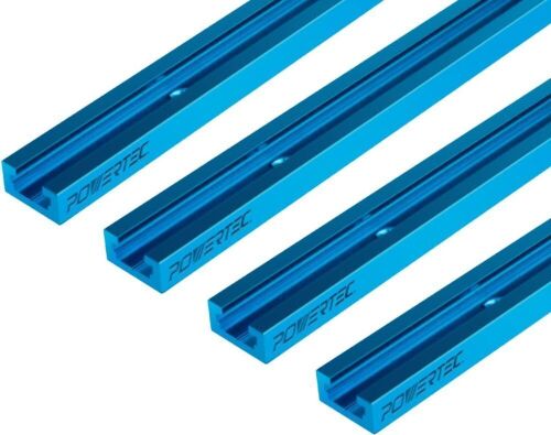POWERTEC 71373 48 Inch Double-Cut Profile Universal T-Track with Predrilled Mounting Holes, 4 Pc