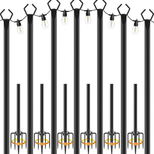 NUERPO 7 Pack 10' String Light Poles