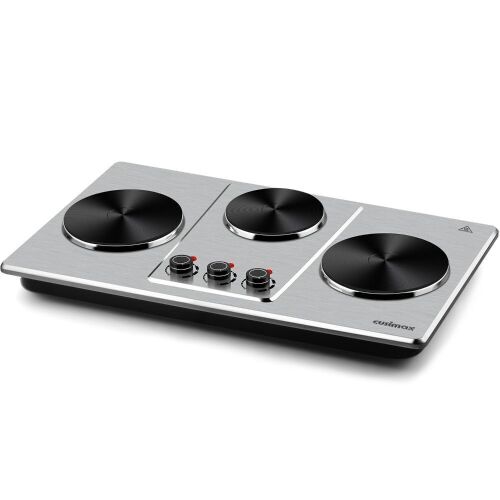 Cusimax Countertop Infrared Triple Burner Hot Plate 11 Level Temperature Setting