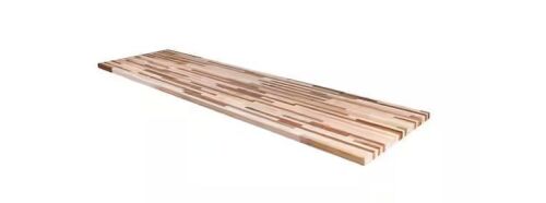 4 ft. L x 25 in. D x 1.5 in. T Unfinished Maple and Walnut Maple Butcher Block Countertop with Square Edge