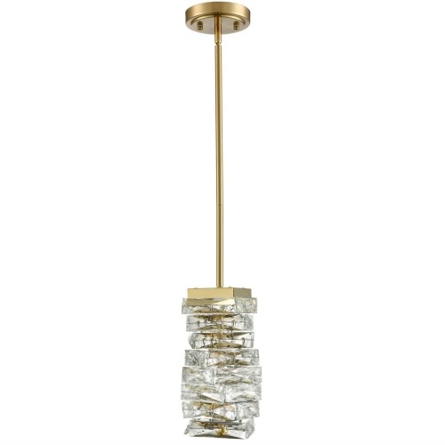 Modern Crystal Pendant Light Chrome Rod-Hung