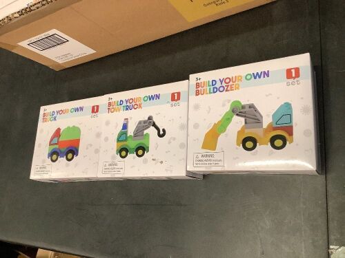 9-Pack of Build Your Own Trucks - Truck, Tow Truck and Bulldozer