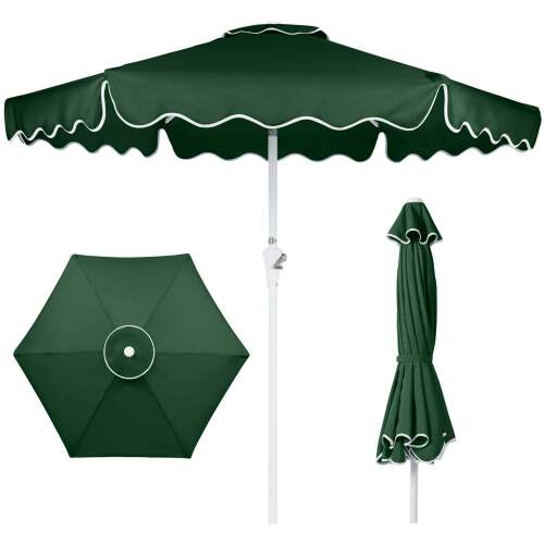 7.5ft Patio Market Umbrella,Wavy Trim, UV-Fade-Resistant, Crank & Tilt
