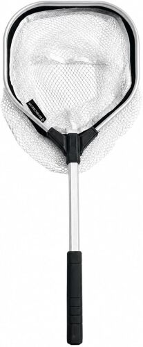 BasicGear Pro Baitwell Net, 8 in Hoop, Fixed or Telescoping Handle Soft Nylon Mesh, Aluminum Frame, Non-Slip Grip, for Baitwells, Livewells and Bait Tanks