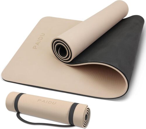 PAIDU POE Yoga Mat Extra Thick Fitness Mat 72"x24" with Carry Strap