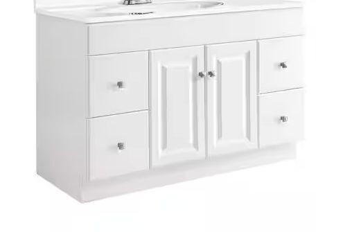 Design House Wyndham 48 in. 2-Door 4-Drawer Bath Vanity Cabinet Only in Semi-Gloss White