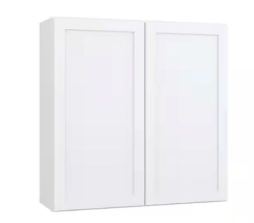 Hampton Bay Courtland 36 in. W x 12 in. D x 36 in. H Assembled Shaker Wall Kitchen Cabinet in Polar White