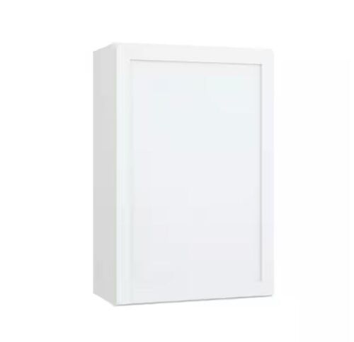Hampton Bay Courtland 24 in. W x 12 in. D x 36 in. H Assembled Shaker Wall Kitchen Cabinet in Polar White