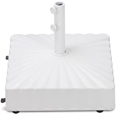 Fillable Mobile Umbrella Base Heavy Duty Market Stand w/ Wheels Locks 123lb Capacity