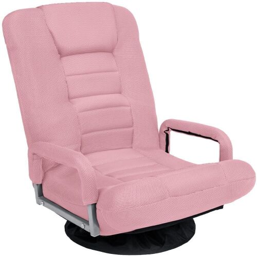 Gaming Floor Chair w/ 360-Degree Swivel, Armrest, Adjustable Backrest