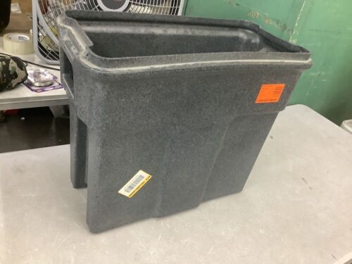 Toter 16 Gal. Slimline Rectangular Trash Can Dark Gray Granite Lidless