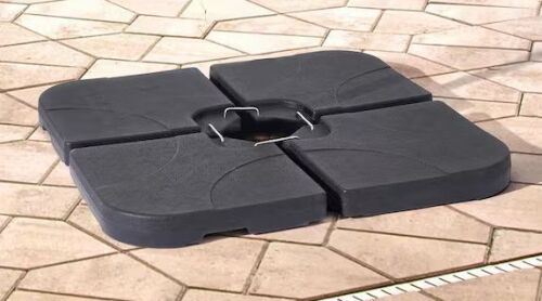Outdoor Offset HDPE Plastic Umbrella Base, 176 lbs. Umbrella Stand for Patio Umbrella in Black