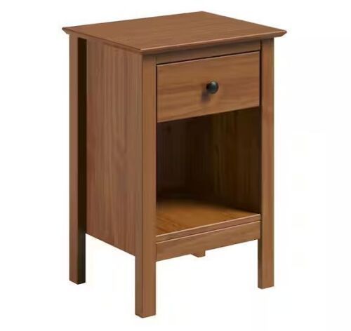 Jela-USA 16.93 in. Easy Pieces Single Drawer Wooden Rectangle End Table/Nightstand-Carmelo