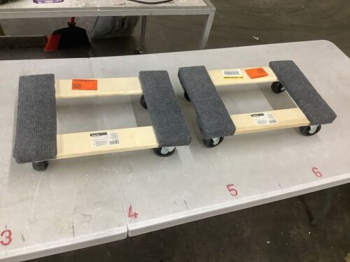 Lot of (2) Anvil 800 lbs. Capacity 18 in. Wood Furniture Dolly