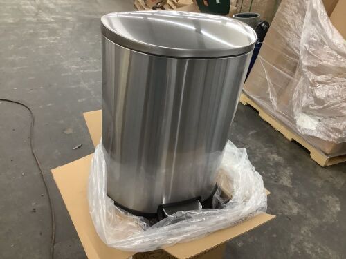 StyleWell 13 gal. Stainless Steel Step-On Trash Can D-Shaped - Dented