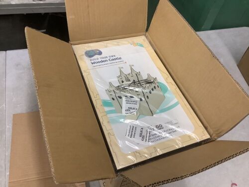 Case of (24) Build Your Own Wooden Castle Kit