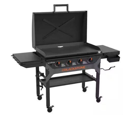Blackstone 4-Burner Liquid Propane Outdoor Griddle with Hood in Black