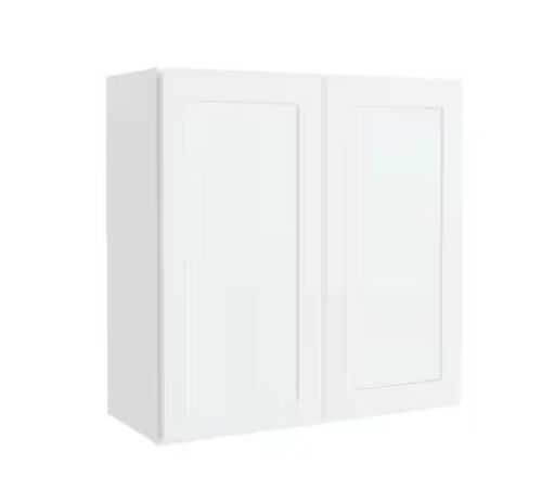 Hampton Bay Courtland 30 in. W x 12 in. D x 30 in. H Assembled Shaker Wall Kitchen Cabinet in Polar White