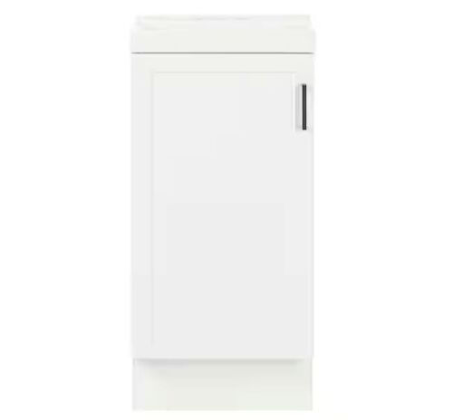 Glacier Bay Penlee 17 in. Single Sink White Freestanding Bath Vanity with White Cultured Marble Top
