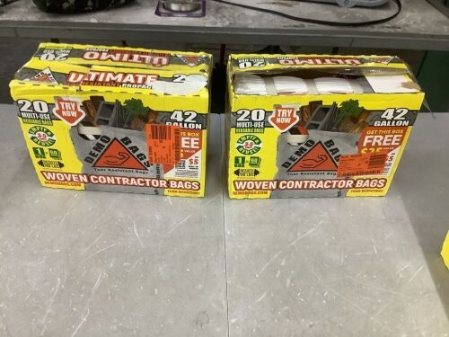 Lot of (2) Demobags 42-Gallon Contractor Heavy Duty Trash Bags (20-Count)