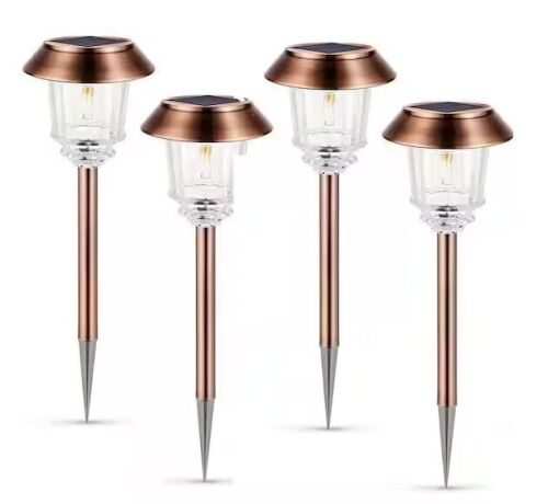 Solar Pathway Lights Outdoor-, 4-Pack, Copper