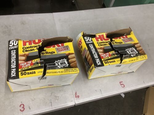 Lot of (2) Husky 42 Gal. Contractor Bags (50-Count)