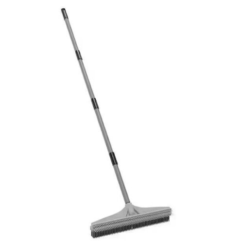 WaLensee 61-Inch Artificial Grass Turf Carpet Rake, 2-in-1 Nylon Brush & Rubber Broom for Carpets, Grass, Turf, Rugs & Mats