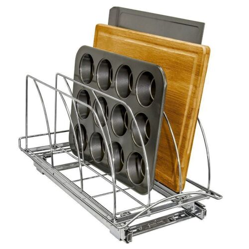 Lynk Professional Slide Out Cutting Board, Bakeware, and Tray Organizer, 10" x 21"